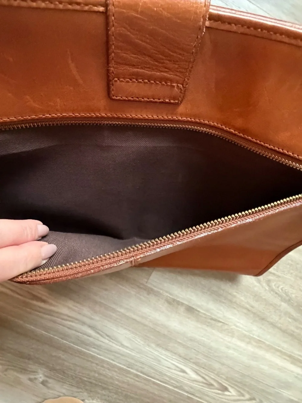 Vintage Leather Briefcase | Green Fields | Tan